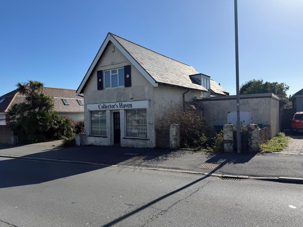 Lot: 180 - DETACHED MIXED USE PROPERTY AND LAND WITH POTENTIAL (STNC) - Side view of property from West